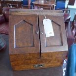 A Victorian burr walnut stationary box