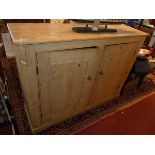 A mid 20th century pine kitchen cupboard, H.105 W.142 D.42cm