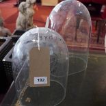 Two glass domes, with no bases, (2)