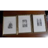 A set of three Mironov etchings, signed in pencil, with stamp