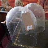 Two glass domes, with no bases, (2)