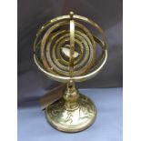 A brass armillary sphere, H.35cm