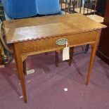 A Georgian oak and fruit wood side table, with single drawer, raised on tapered legs, H.71 W.82 D.