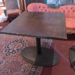 An Art Deco style cast iron garden table, with copper clad top