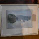 Margaret Merry, Sailing boats in a bay in Truro, Cornwall, mixed media study, signed lower right, 29