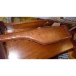WITHDRAWN-A vintage moulded leather 'leg of mutton' gun case, L.76cm
