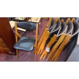 A set of six mid 20th century Danish teak folding chairs