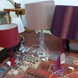 A collection of various table lamps