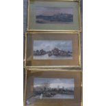 William Fox, RA, (1872-1948) a set of three watercolours depicting river scenes, signed and dated