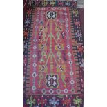 An antique kelim rug, with geometric design, 170 x 87cm