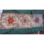 An Uzbekistani silk floral embroidery, 240 x 74cm