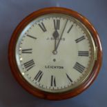 A Victorian mahogany wall clock, eight day fusée movement, the 12 inch dial with Roman numerals