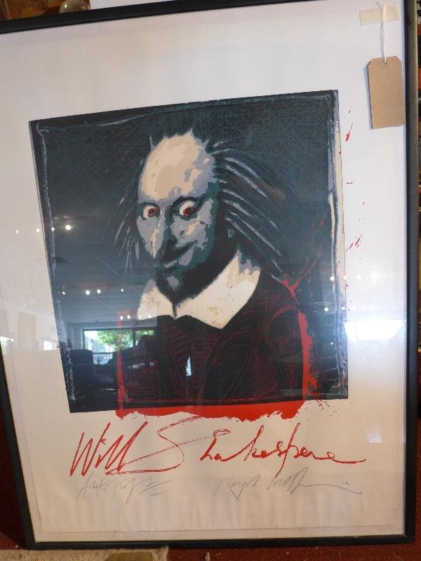 Ralph Steadman, a limited edition silk screen print, William Shakespeare, numbered 2/2 and signed in