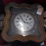A French oeil de boeuf wall clock, the white Roman dial indistinctly signed, the dial surround