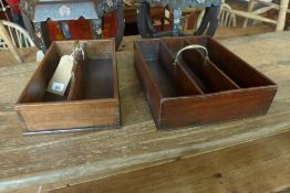 Two Georgian mahogany cutlery trays