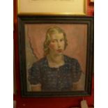 20th century British school, half-length portrait of a lady, signed St George to lower right, 58 x