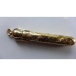 An early 20th century 9ct yellow gold propelling pencil (watch fob)