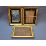 Three giltwood and gesso picture frames, one with engraving of King Richard II at The Coast of