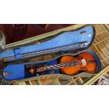 An early 20th century violin, bearing label 'Antonius Stradivarius Cremonensis Faciebat Anno 17,
