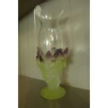 A Daum pate de verre Iris vase, in original box, H.35cm