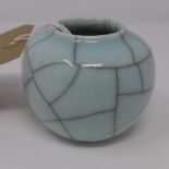 A mid 20th century Chinese crackle glazed water pot, H.7cm