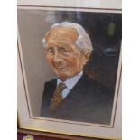 Michael Vaughan (1938-2003), a portrait of a gentleman, oil on canvas laid on board, signed lower