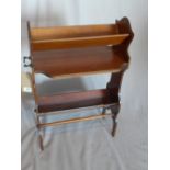 An Edwardian mahogany two tier book trough, H.72 W.46 D.30cm