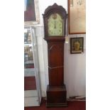 A late 18th / early 19th century oak 30 hour 'Fly Dial' longcase clock by Thomas Fowle, East