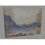 Elsie K.S Powell (British, 1895-1975), a loch fishing scene, watercolour, signed lower left 'Elsie