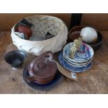 A collection of Chinese sundry items and studio pottery to include a Yixing teapot, character