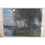 Thomas Todd Blaylock (British, 1876-1929), 'Dutch Scene', pastel, Bourne Fine Art label to verso,