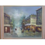 K. Polary (20th century Continental School), a Parisian street scene, oil on canvas, signed lower