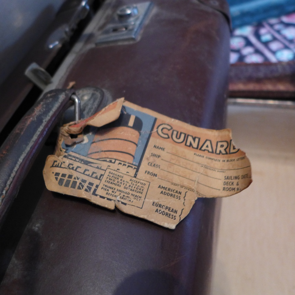Four vintage travelling trunks, bearing Cunard White Star Line labels - Image 3 of 5