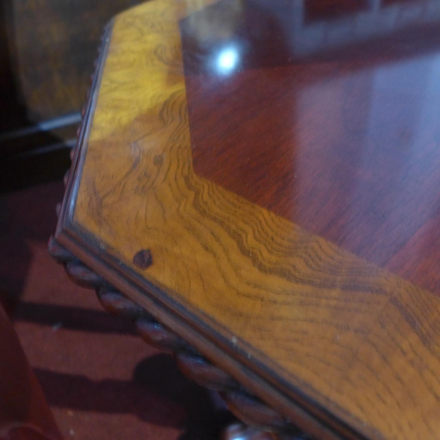 A 20th century mahogany octagonal table, with oak crossbanding - Image 4 of 4