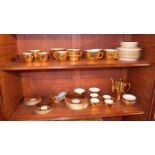 A Royal Worcester gilt porcelain part tea service, comprising teapot, tea cups, coffee cups,