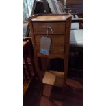 A 20th century French mahogany side chest, with three drawers raised on cabriole legs, H.70 w.24 D.