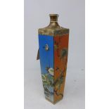 A Japanese Meiji period Kyo satsuma vase, each panel decorated with flora and fauna for the four