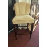 A Soane Britain Scallop bar stool with beige velour upholstery