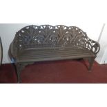 A Coalbrookdale style wrought iron garden bench, by Brambley garden furniture