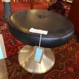 A 1960's aluminium stool, H.48 D.42cm