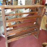 An 18th century elm plate rack, H.136 W.135 D.42cm