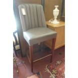 A Soane Britain Blower bar stool with grey leather upholstery