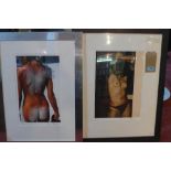 Two signed nude photographs