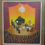 John August Swanson, a printer proof lithograph, titled 'The concert', signed in pencil, 68 x 60cm