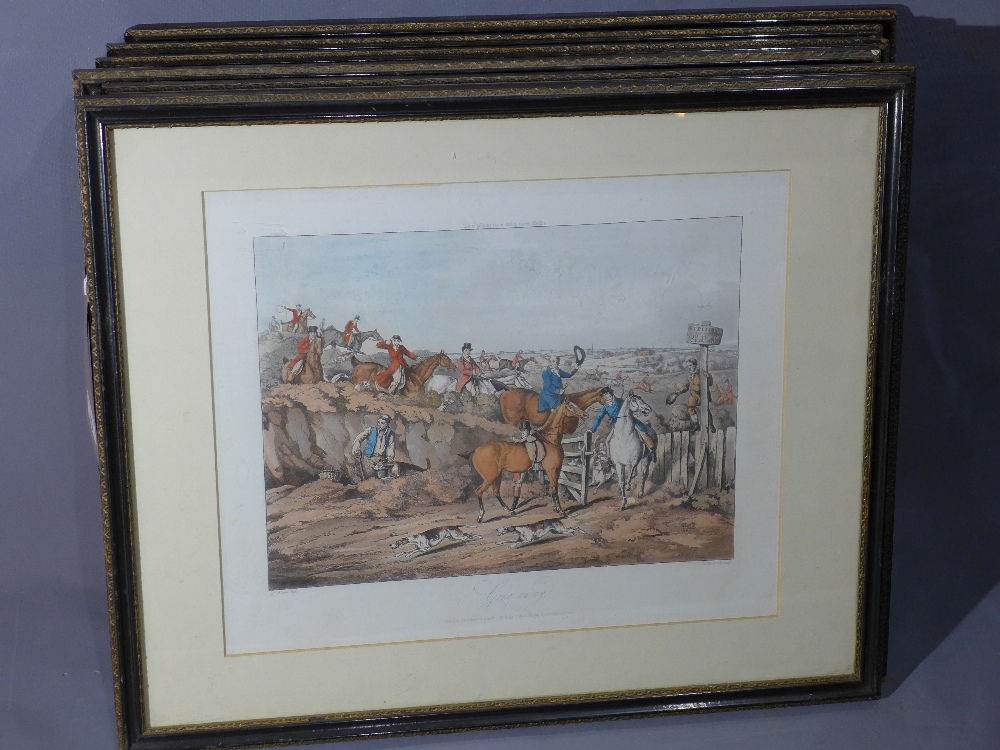 Henry Alken, a set of six 19th century fox hunting prints, 24 x 32cm