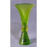 A contemporary Liuligongfang green glass libation cup, etched signature to base and dated 2002, H.