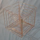 A set of contemporary copper nesting cubes