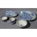 A collection of Chinese blue and white porcelain, to include a 19th century dish decorated with