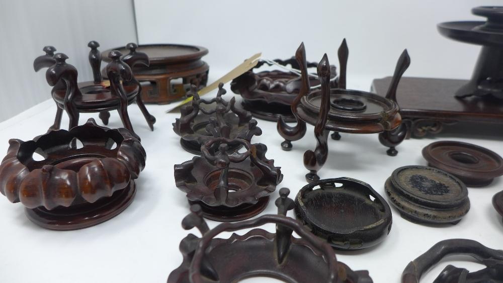 A collection of Chinese hardwood stands - Image 2 of 15