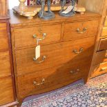 A Georgian oak chest of two short over two long drawers, raised on bracket feet, H.90 W.92 D.46cm